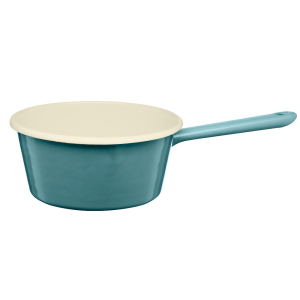 Rondel emaliowany z rączką GORDON 16cm turkus
